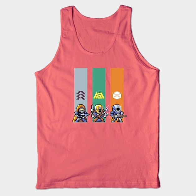 Year 1 Guardians Pixel Art Tank Top by Spykles